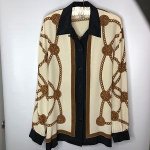 Adrianna Papell Silk Collared Top